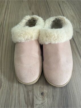 My Pillow My Slipper Women's Pink Faux-Fur Lined Slip-On Slippers Women’s Size 7